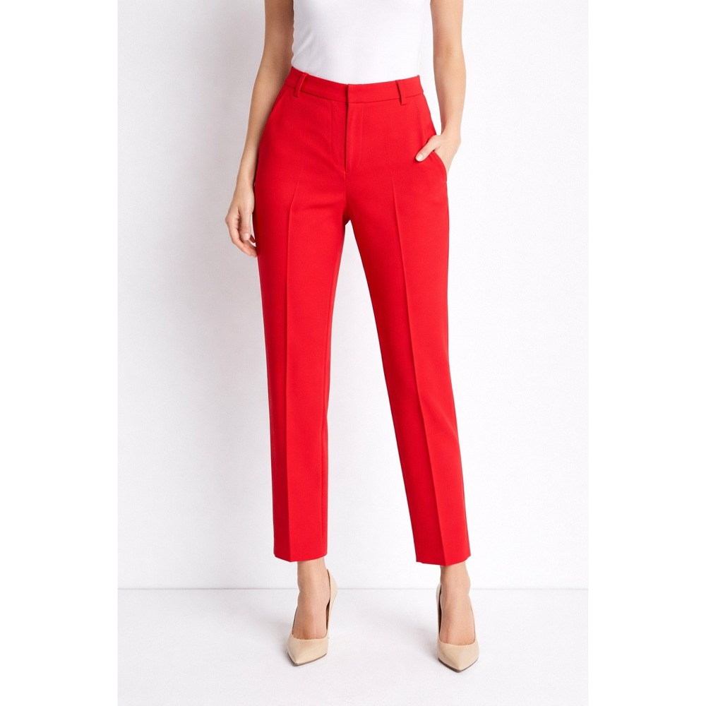 L'Agence Trousers Women Size 4‎ Red Slim Straight Leg Stretch Dress Pants
